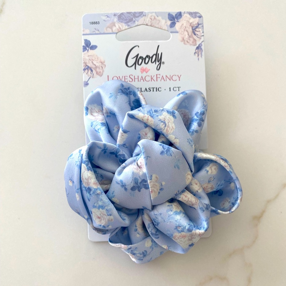 LoveShackFancy Blue Floral Hair Scrunchie